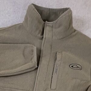 Drake Waterfowl Fleece Pullover Jacket Mens Small Green 1/4 Zip Hunting-See Desc